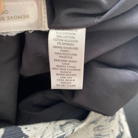 Loft Early 2000's Cotton White Gray Rose Floral Flower Whimsygoth midi Skirt S 6 - Picture 5 of 5